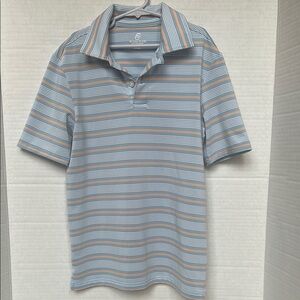 Class Club Boys Striped Blue and Orange Polo Shirt Size 10-12